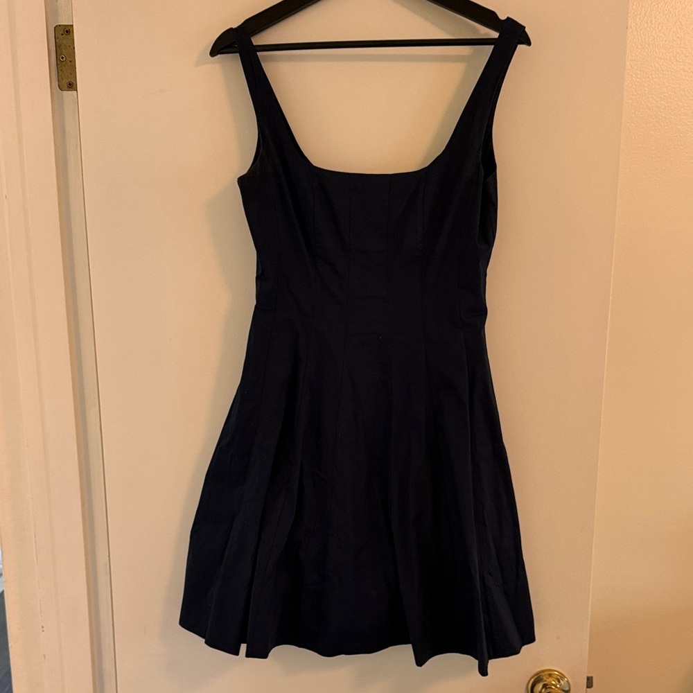 STAUD navy mini wells dress